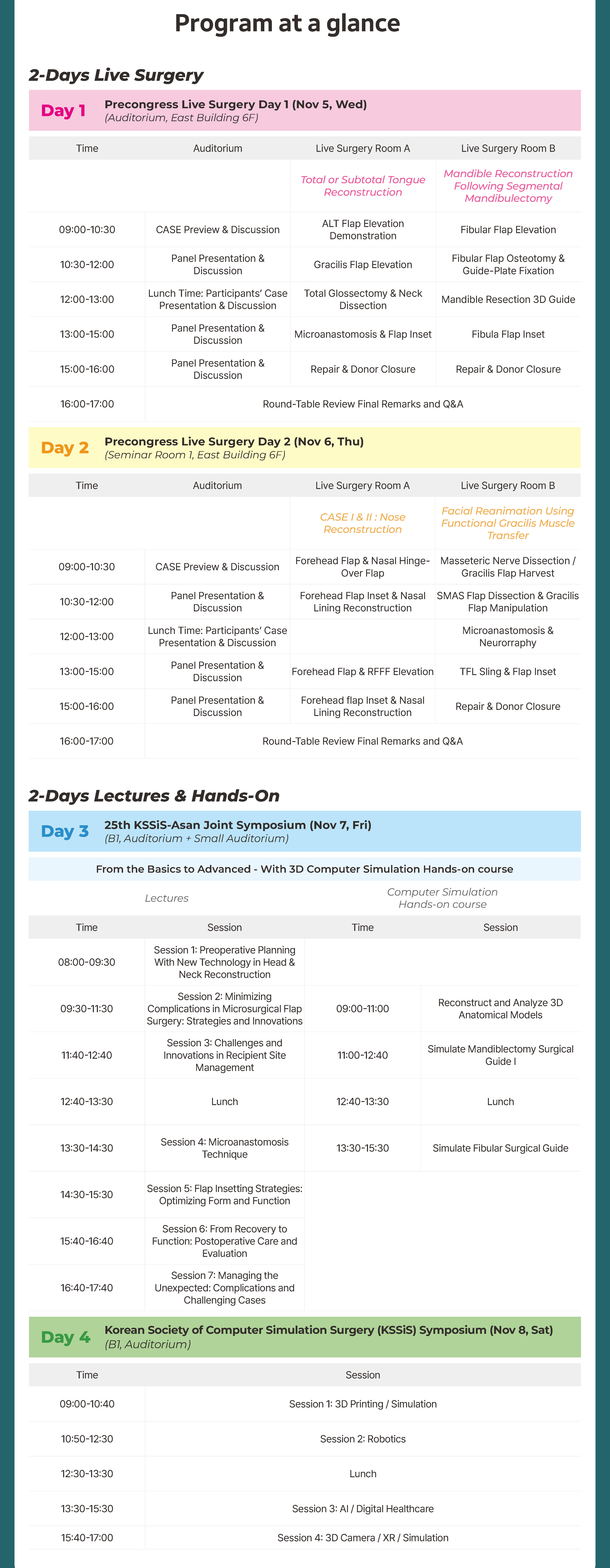 Program at a glance
